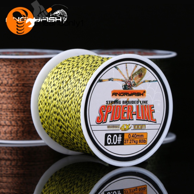 Cuộn Dây Câu Cá Bện 4 Sợi PE 20- 220LB Dòng Spider-Line Series 100m Họa Tiết Rằn Ri