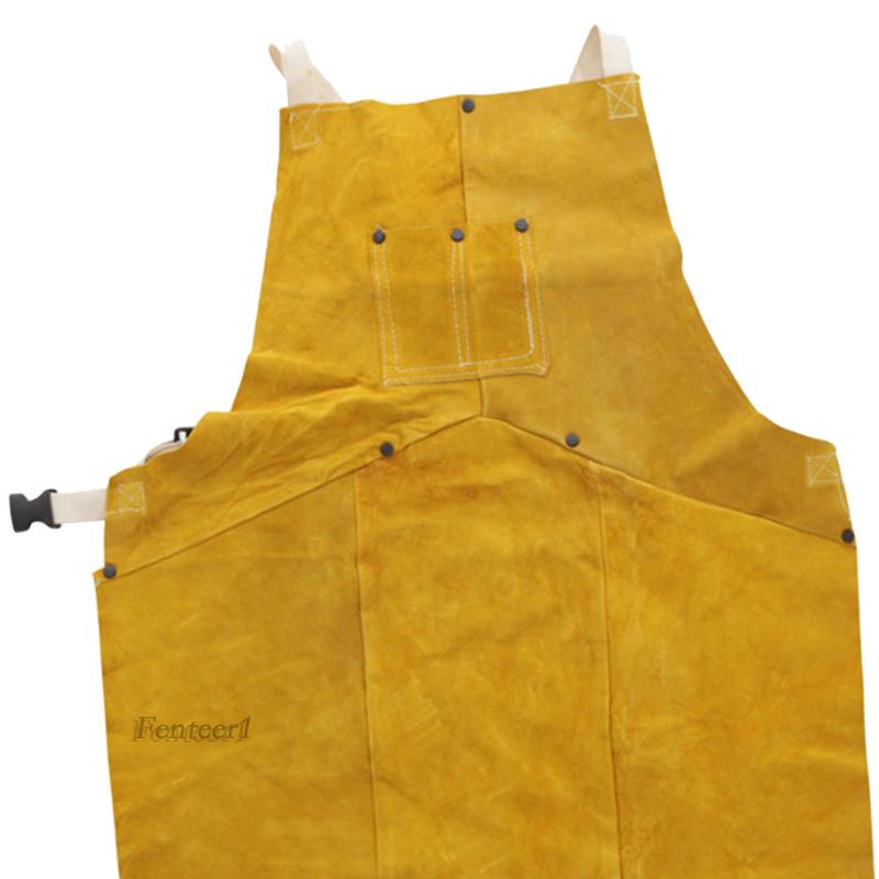 Tạp Dề Bằng Da Bò Thoáng Khí Chuyên Dụng Cho Thợ Hàn / Nướng BBQ