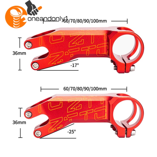 Pô Tăng Góc 17 Độ - 25 Độ Bằng Hợp Kim Nhôm 60 / 70 / 80 / 90 / 100mm Chuyên Dụng Cho Xe Đạp Leo Núi
