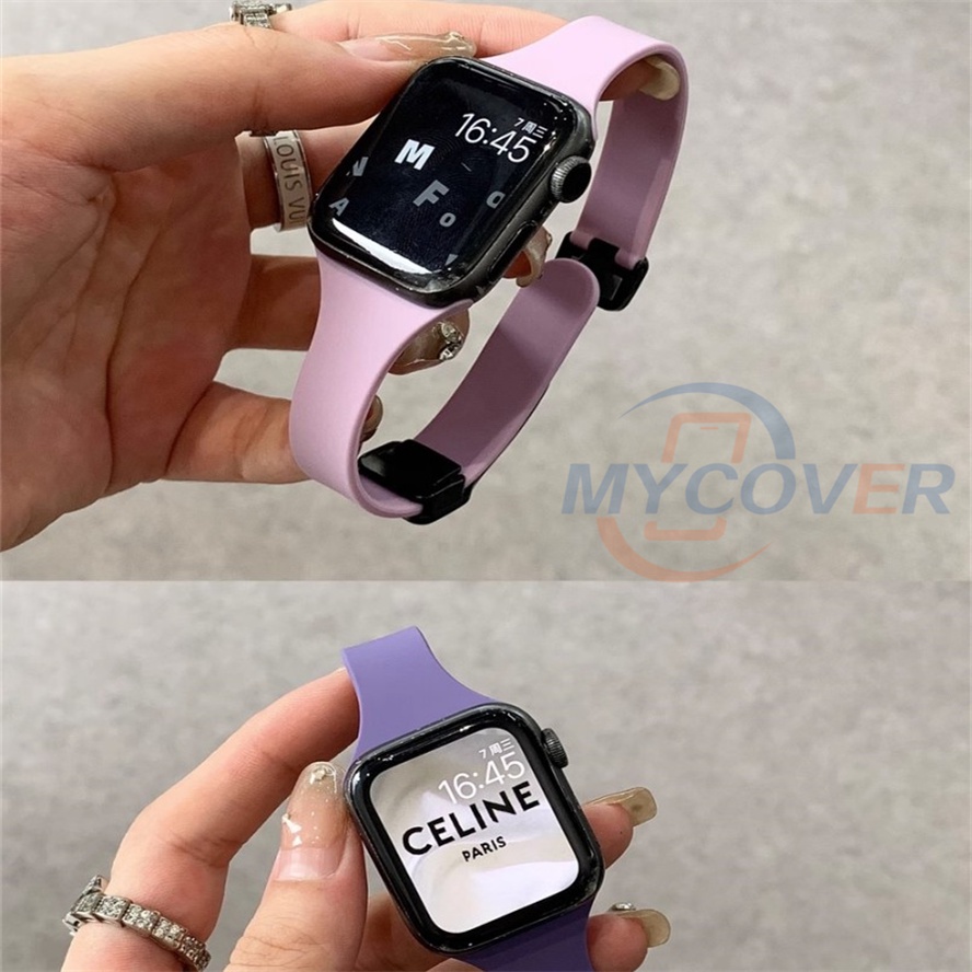 Dây Đeo Đồng Hồ Bằng Silicone Màu Trơn Cho Apple Watch Series 8 Ultra Pro 7 6 SE 5 4 3 2 1 49mm 41mm 45mm 44mm 42mm 40mm 38mm