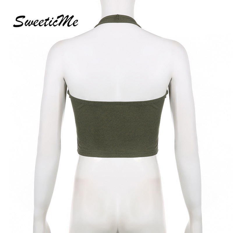 Áo Tank Top Hở Lưng Dáng Ôm In Chữ Thời Trang 2023 Quyến Rũ Cho Nữ