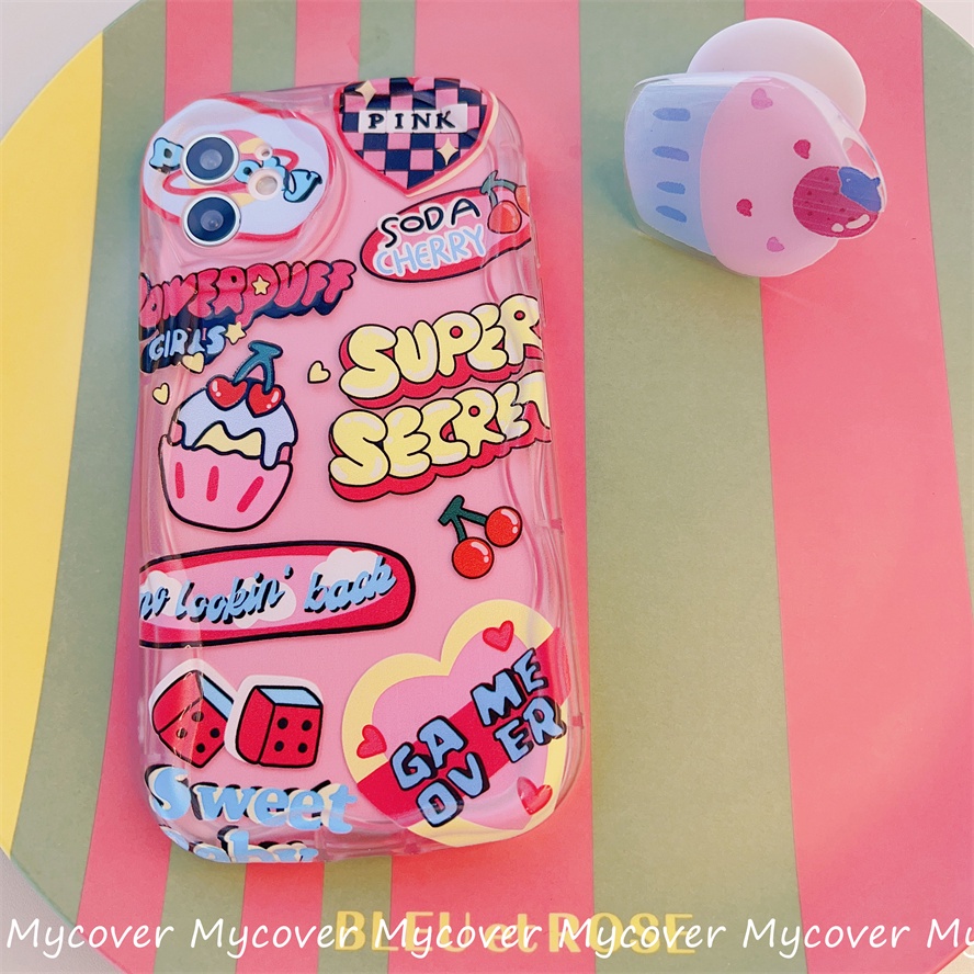 Ốp Điện Thoại Silicon Mềm Hình Bánh Hồng Dễ Thương Cho iPhone 11 13 12 14 Pro Max X XR Xs Max 6 7 8 Plus Y2K