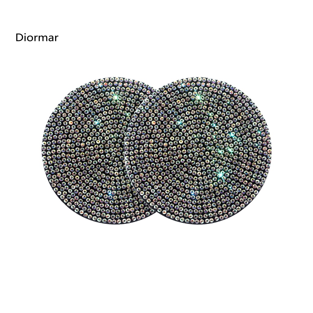 Miếng Lót Ly Hình Tròn Đính Đá Chống Trầy Chịu Nhiệt Tiện Dụng Cho Xe Hơi