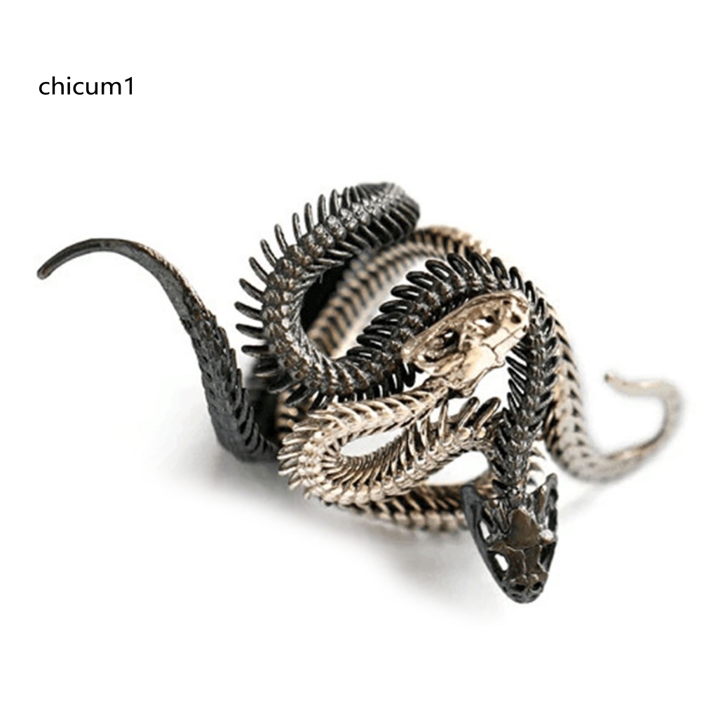 Set 2 Nhẫn Đồng Hình Rắn Màu Sắc Tùy Chỉnh Phong Cách Punk Dành Cho Nam