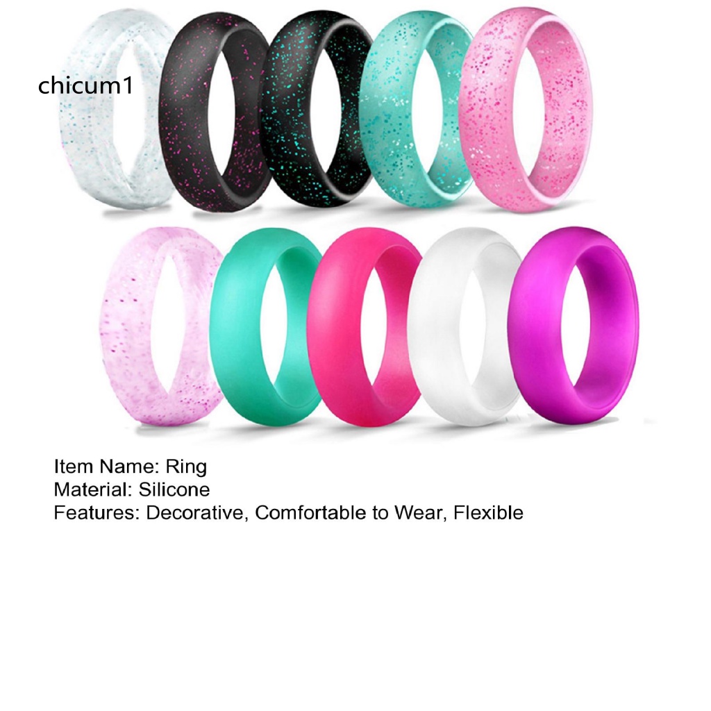Set 10 Nhẫn Silicone Linh Hoạt Trang Trí Đa Năng Cho Cặp Đôi