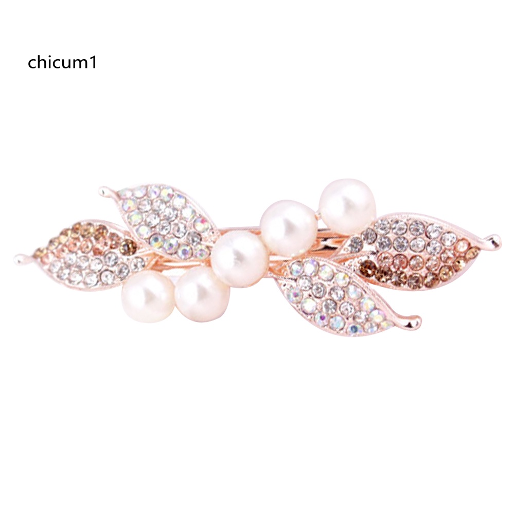 Kẹp Tóc Hình Nơ Đính Ngọc Trai Giả Thanh Lịch Cho Nữ