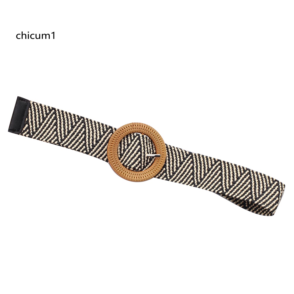 Thắt Lưng Dây Rơm Bện Co Giãn Phong Cách Boho Cho Nữ