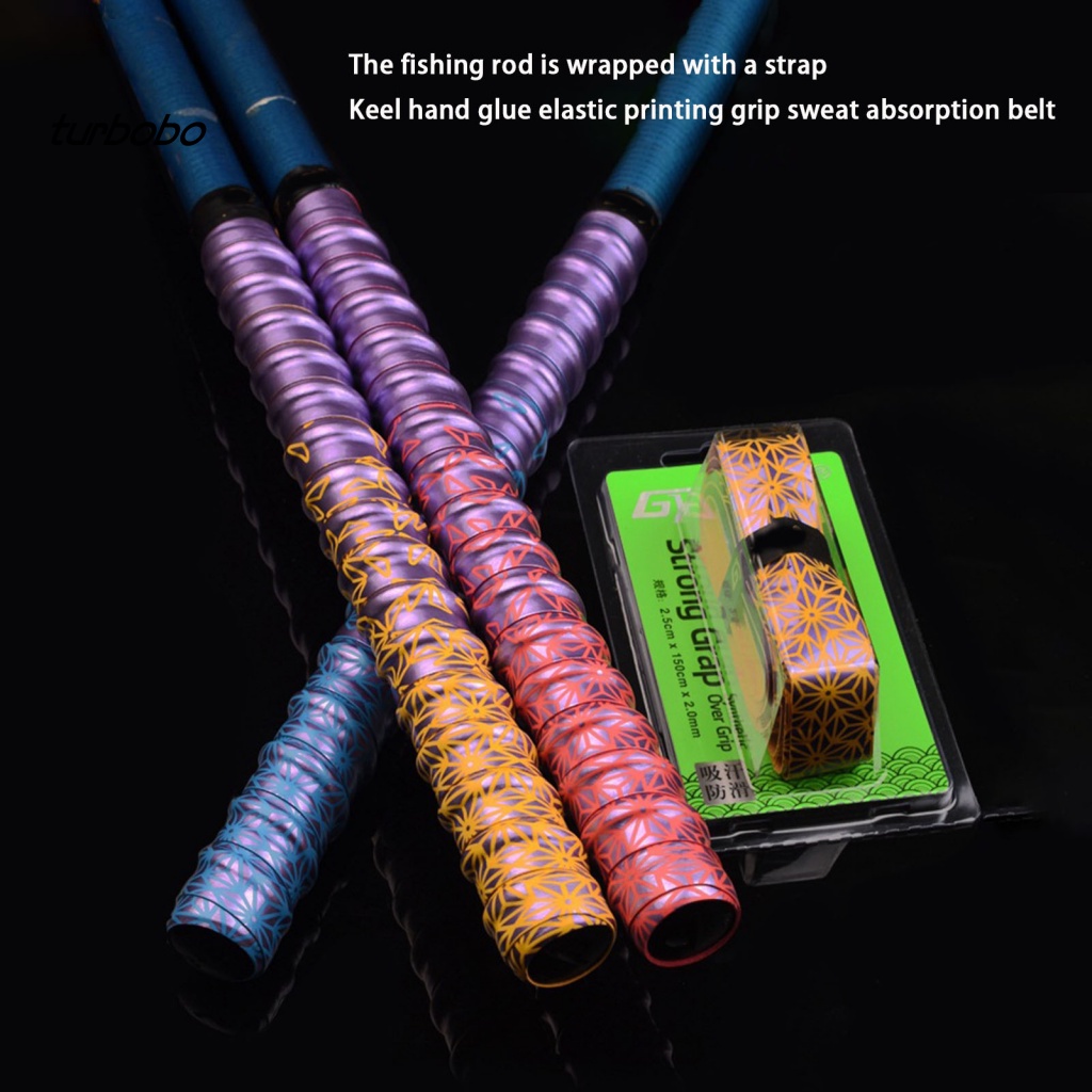Turbobo Dây Quấn Cần Câu Cá Co Giãn Chống Trượt Thấm Hút Mồ Hôi Nhiều Màu Sắc Tuyến Tính 46ft
