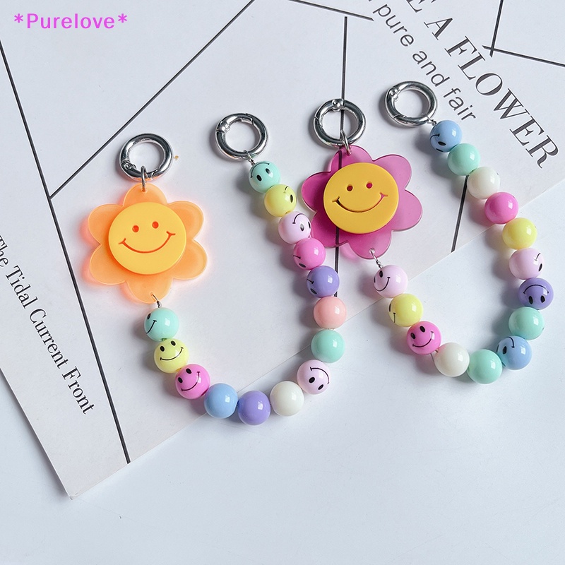 Vòng Tay Chuỗi Hạt Bằng Acrylic Gắn Điện Thoại Chống Thất Lạc Hình Trái Tim Dễ Thương Mới