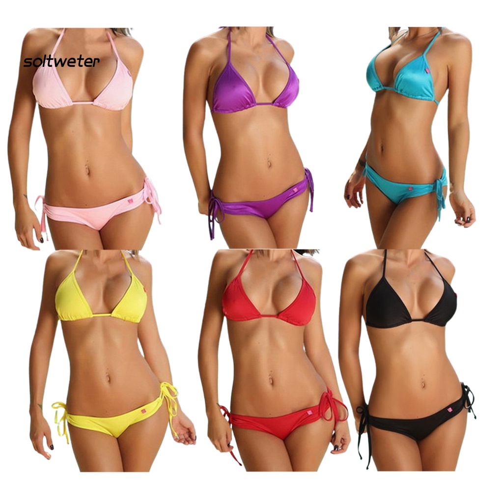 Bộ Bikini Hai Mảnh Tam Giác Dây Điều Chỉnh Được Quyến Rũ Cho Nữ