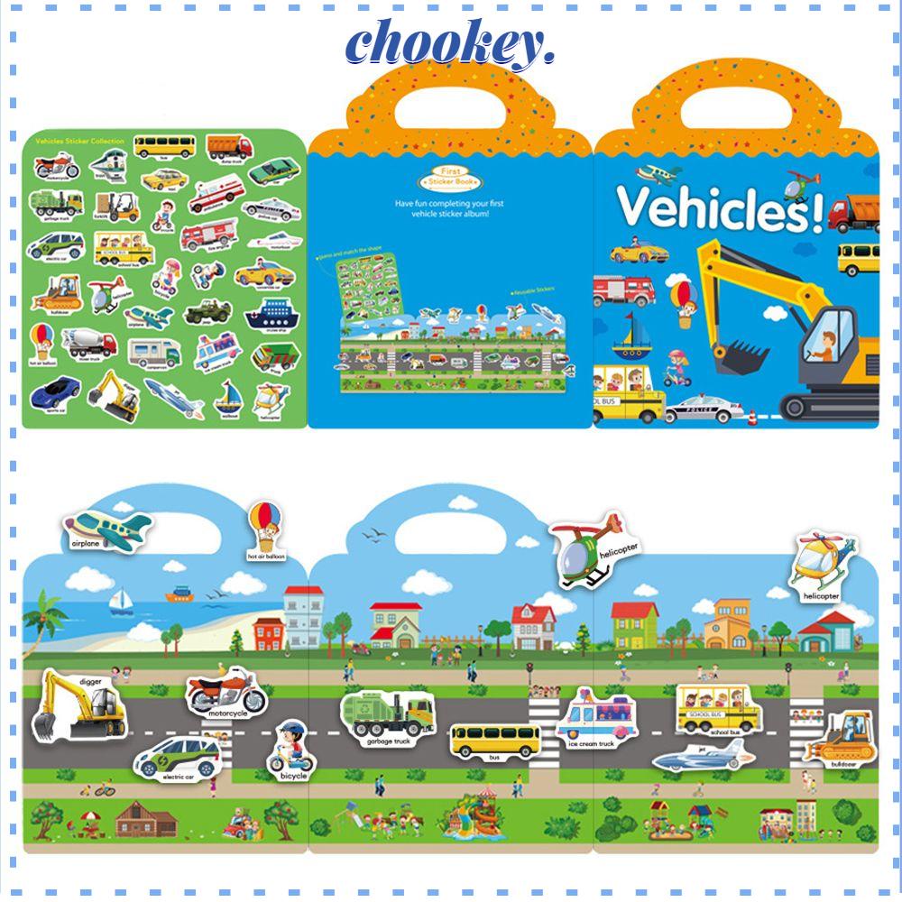 CHOOKEY Sticker Dán Đánh Dấu Sách Hình Hoạt Hình Có Thể Tái Sử Dụng