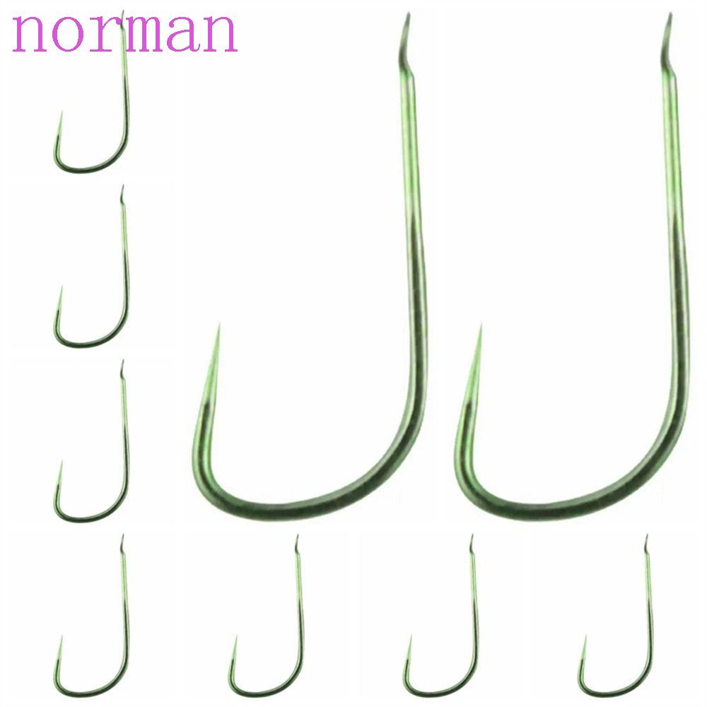 NORMAN Set 50 Lưỡi Câu Cá Nhỏ Tay Cầm Dài Màu Xanh Lá Kèm Phụ Kiện