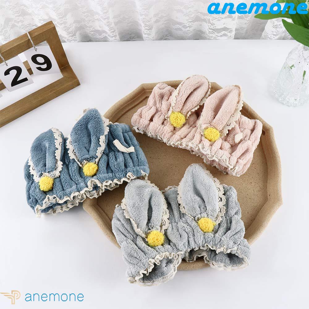 ANEMONE Băng Đô Cài Tóc Hình Tai Thỏ Bằng Lông Nhung Chống Trượt Dễ Thương Xinh Xắn