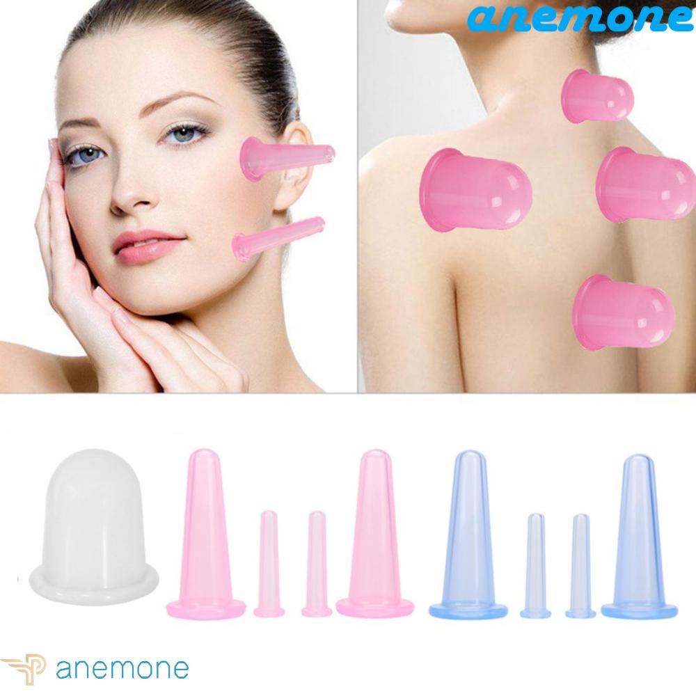 ANEMONE Bộ 1 / 2 / 4 Cốc Giác Hơi Mát Xa Cơ Thể Bằng Silicone