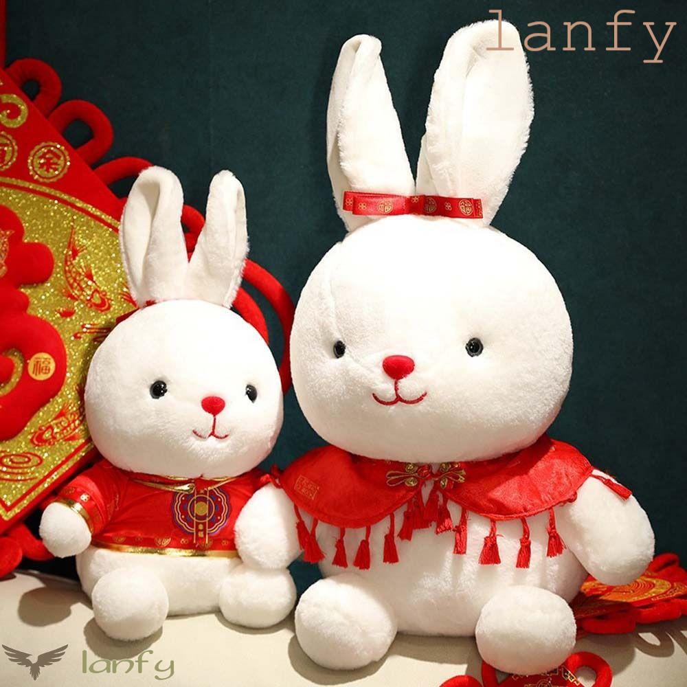 LANFY Thỏ Nhồi Bông Cotton Phong Cách Trung Hoa Mừng Năm Mới