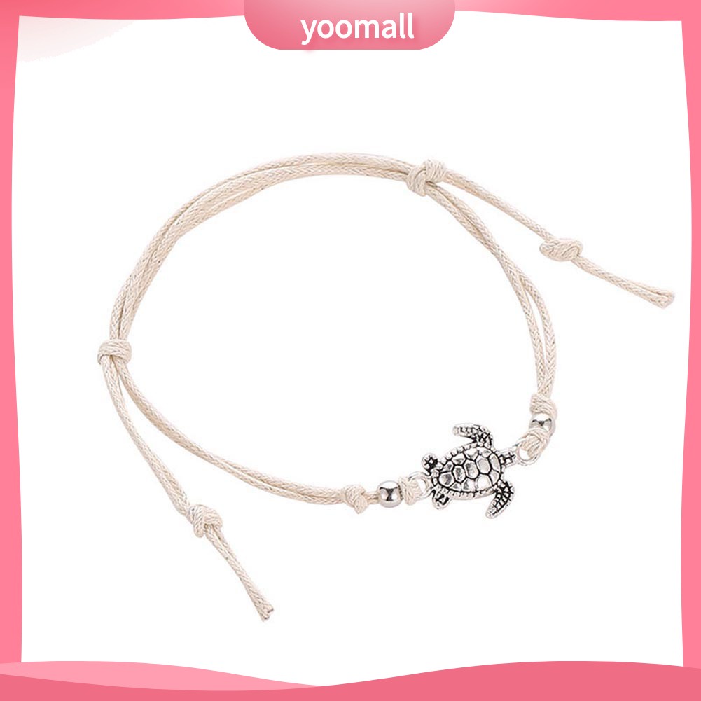 Lắc Chân Bện Dây Thủ Công Mặt Hình Rùa Phong Cách Vintage Cho Nữ