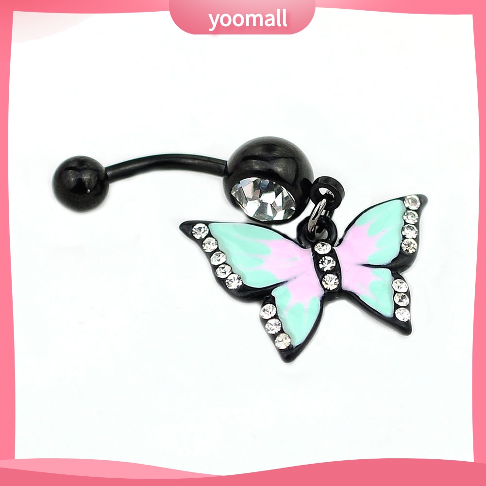 Khuyên Rốn Hình Con Bướm Đính Đá Nhân Tạo Thời Trang