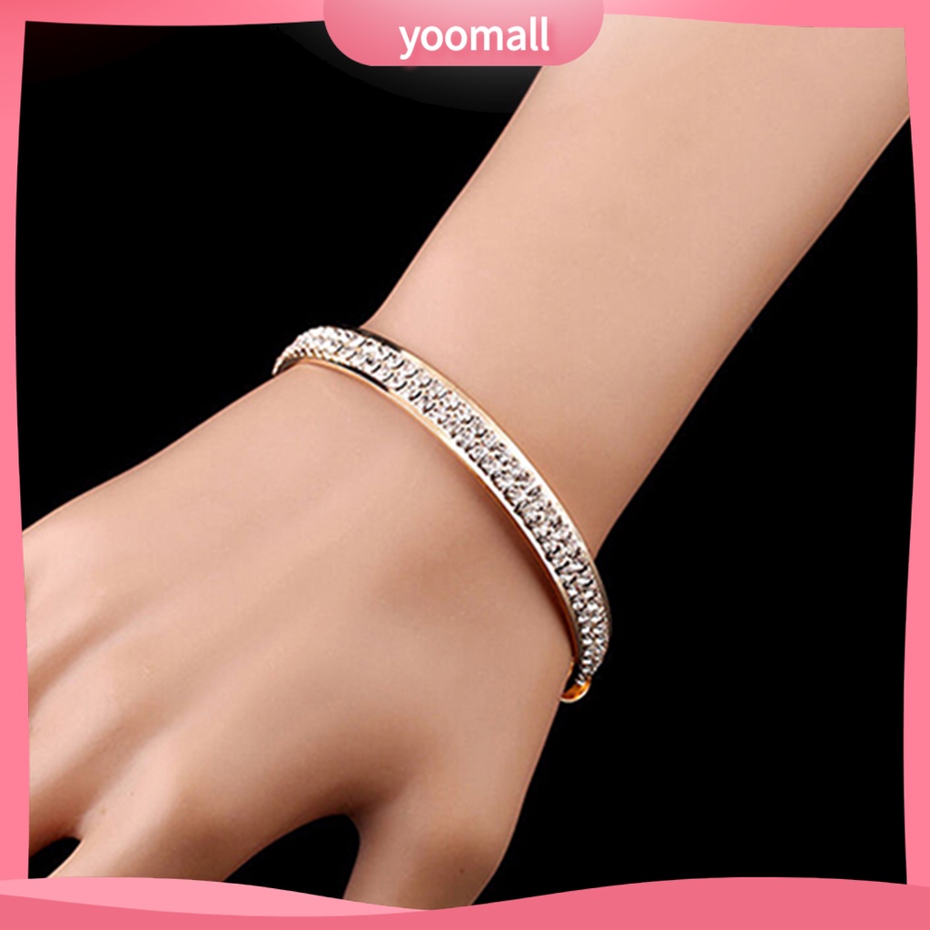 Vòng Đeo Tay Mạ Bạc Đính Đá Lấp Lánh Dành Cho Nữ