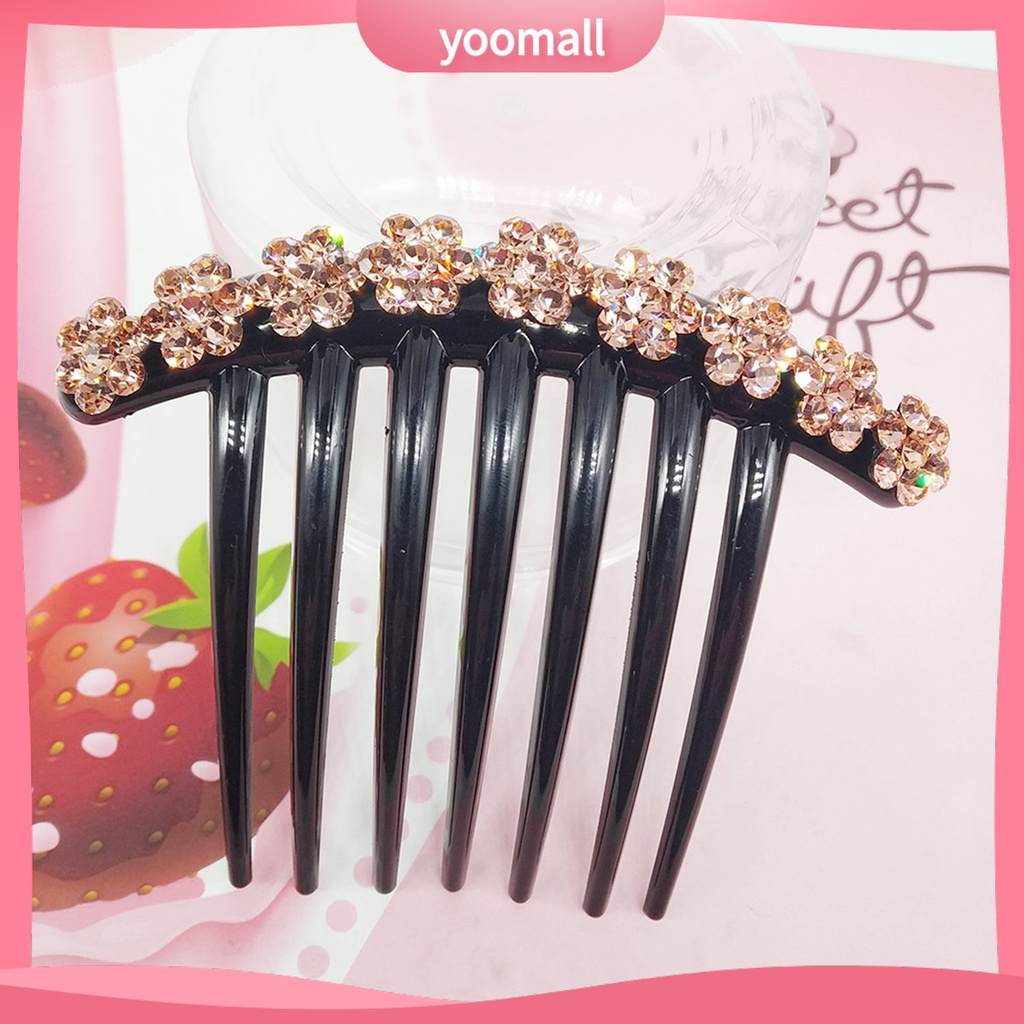 Lược Cài Tóc 7 Răng Đính Đá Chống Trượt Xinh Xắn Cho Cô Dâu