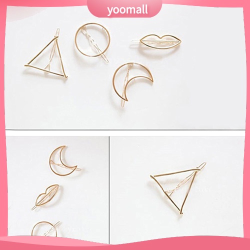 Kẹp Tóc Tam Giác Tông Vàng / Bạc Thời Trang Cho Nữ