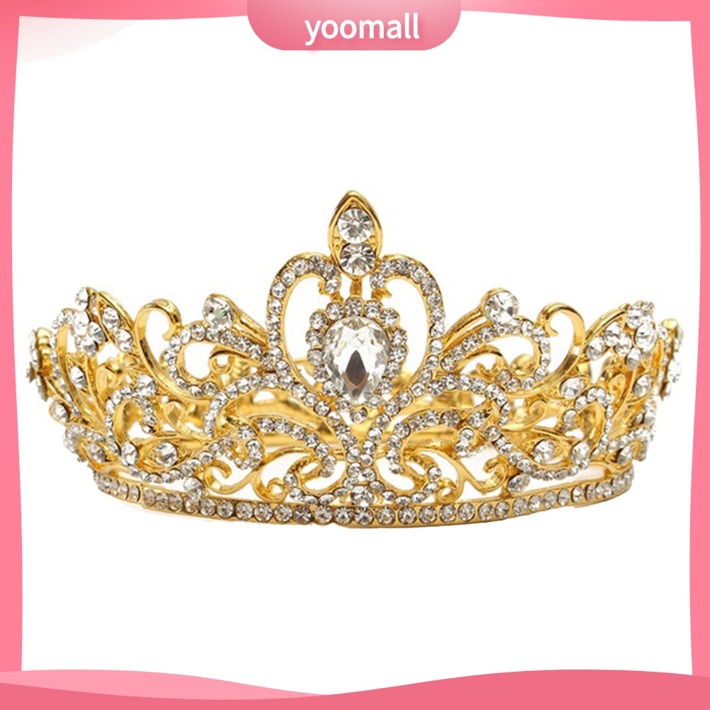 Cài Tóc Hình Vương Miện Tròn Đính Đá Lấp Lánh Trang Nhã Dành Cho Cô Dâu