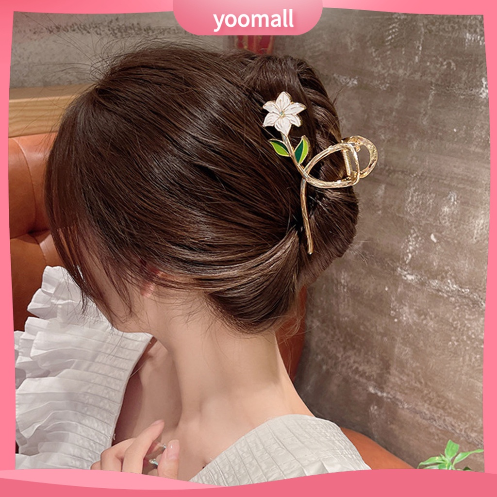 Kẹp Tóc Càng Cua Dạng Lò Xo Rỗng Bằng Hợp Kim Chống Rơi Tạo Kiểu Tóc Cho Nữ