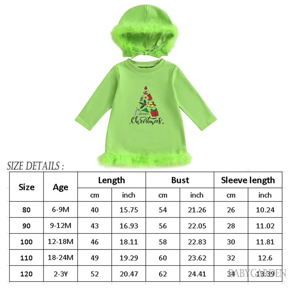 Áo Liền Quần Tay Dài Màu Xanh Lá In Chữ Kèm Nón Dành Cho Bé Gái 6 Tháng-3 Tuổi