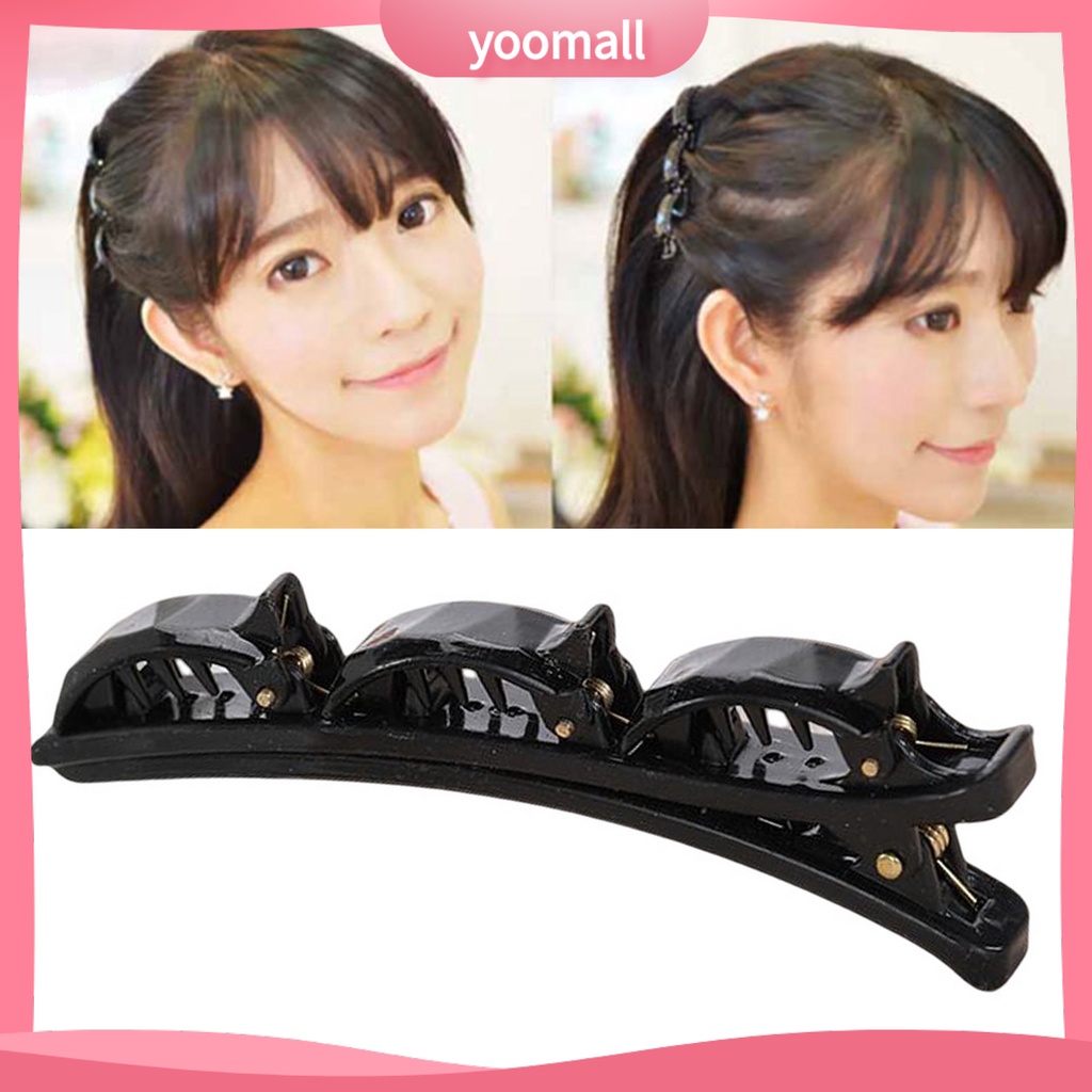 Kẹp Tóc Nhựa Hai Lớp Kiểu Dáng Đơn Giản Thanh Lịch Cho Nữ