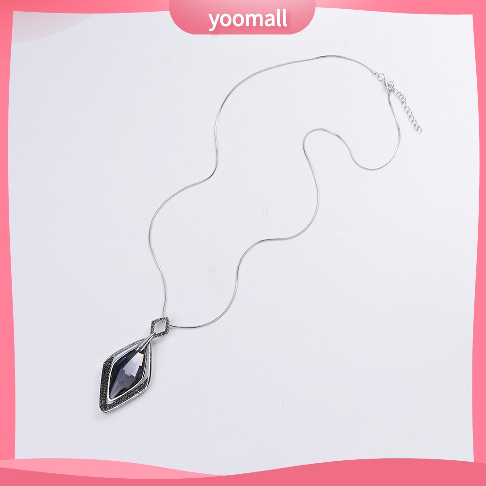 Vòng cổ Mặt Hình Thoi Đính Đá Quý Nhân Tạo Thời Trang Dành Cho Nữ