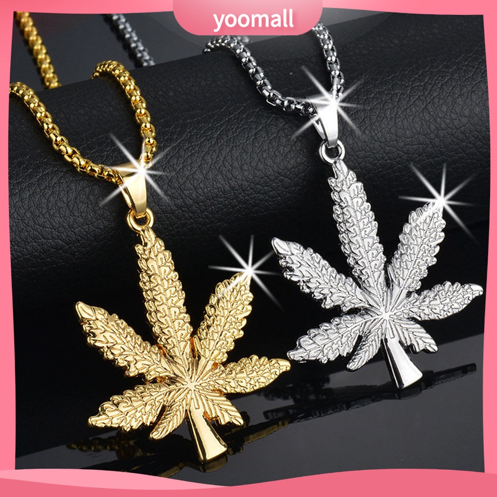 Vòng cổ Mạ Điện Mặt Hình Lá Phong Phong Phong Cách Hàn Quốc Cho Nam Nữ