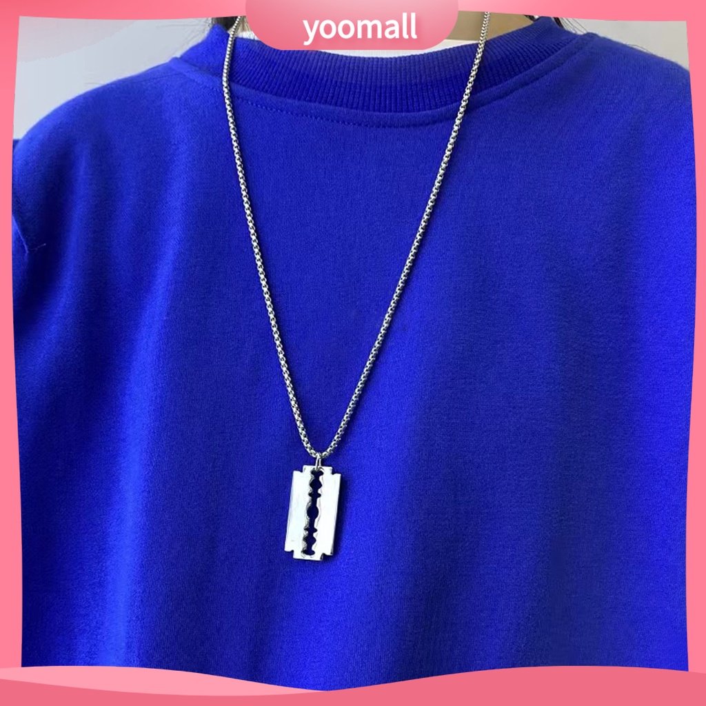 Vòng cổ Mặt Hình Lưỡi Dao Bằng Thép Không Gỉ Mạ Điện Phong Cách Punk Hip Hop Làm Quà Sinh Nhật Hàng Ngày Cho Nam Và Nữ