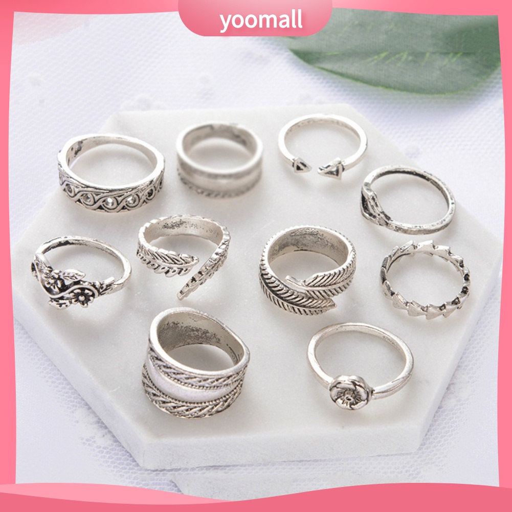 Set 9 Nhẫn Đeo Khớp Ngón Tay Phong Cách Vintage