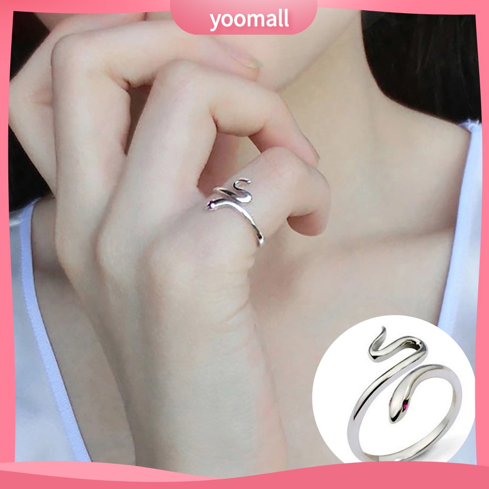 Nhẫn Hình Rắn Dạng Mở Có Thể Điều Chỉnh Kích Cỡ Thời Trang Dành Cho Nữ