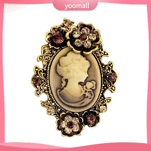 [YM] Trâm Cài Áo Hình Hoa Đính Kim Cương Giả Vintage Cho Nữ