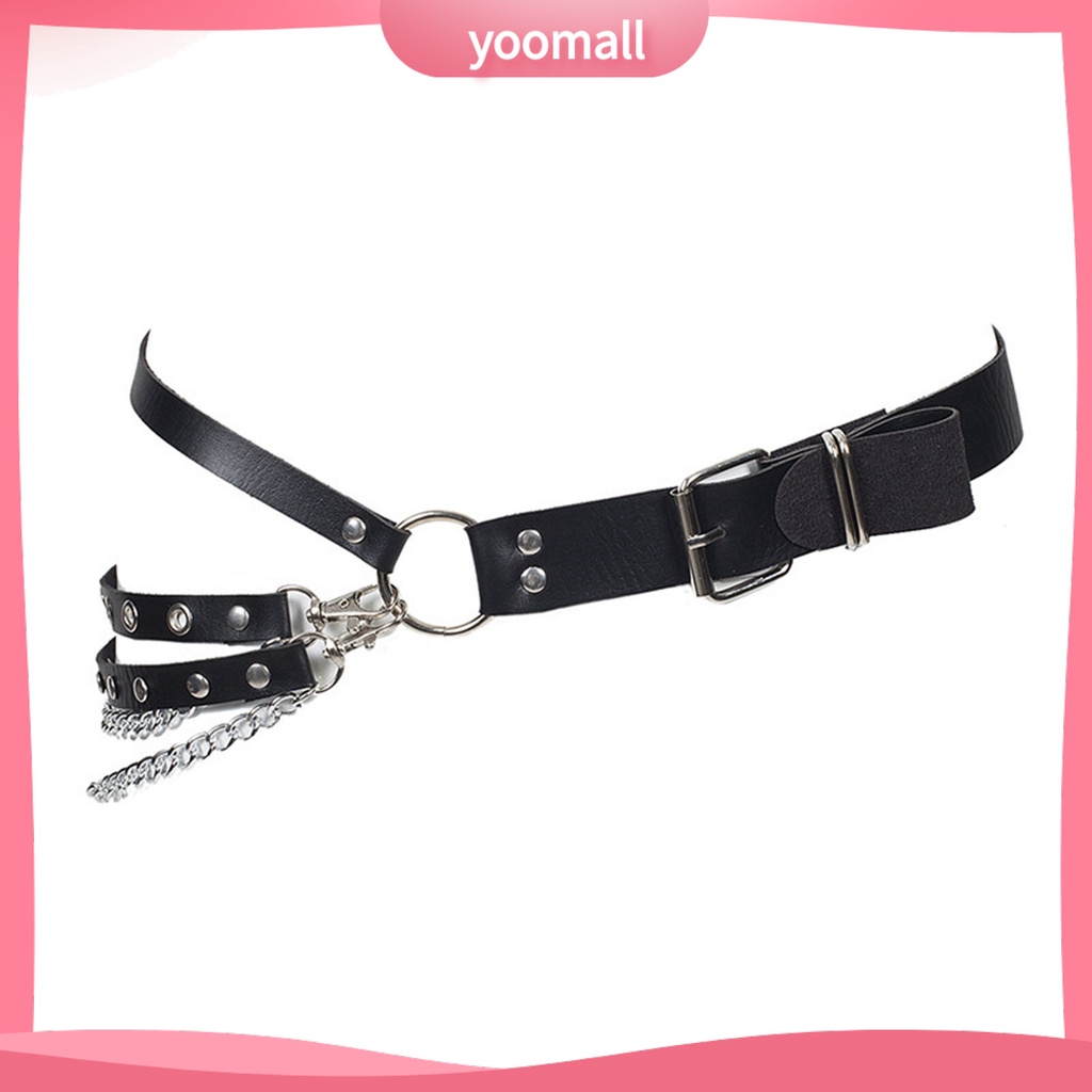 Dây Thắt Lưng Da Giả Đính Đinh Tán Phong Cách Hip Hop Gothic Punk Thời Trang Cho Nữ