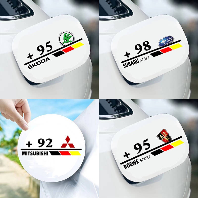 Automotive Fuel Tank Cap Stickers 92#95# Refueling Number Prompt Warning Car Body Decoration Modification Sports Logo Sticker Flowers Cute stickers Car fuel tank cap decoration