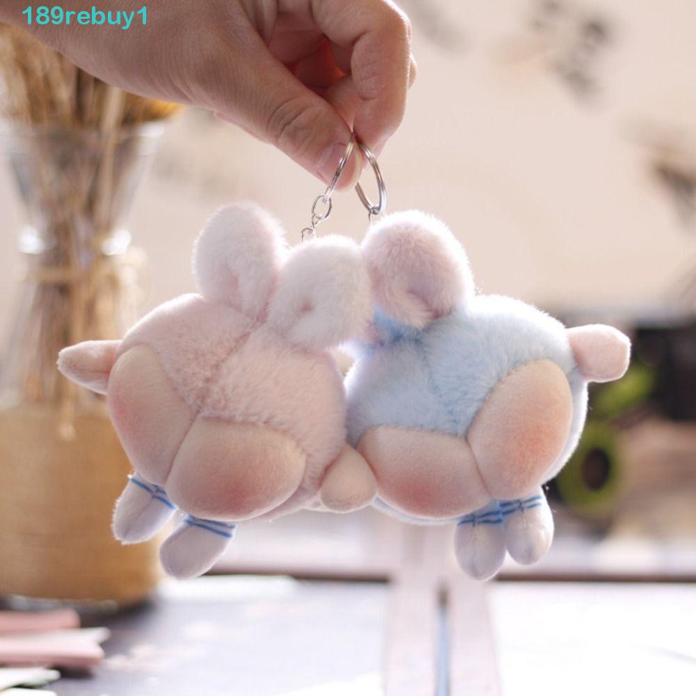 REBUY1 Móc Khóa Hình Mông Quả Đào Bằng Lông Nhung Dễ Thương Xinh Xắn