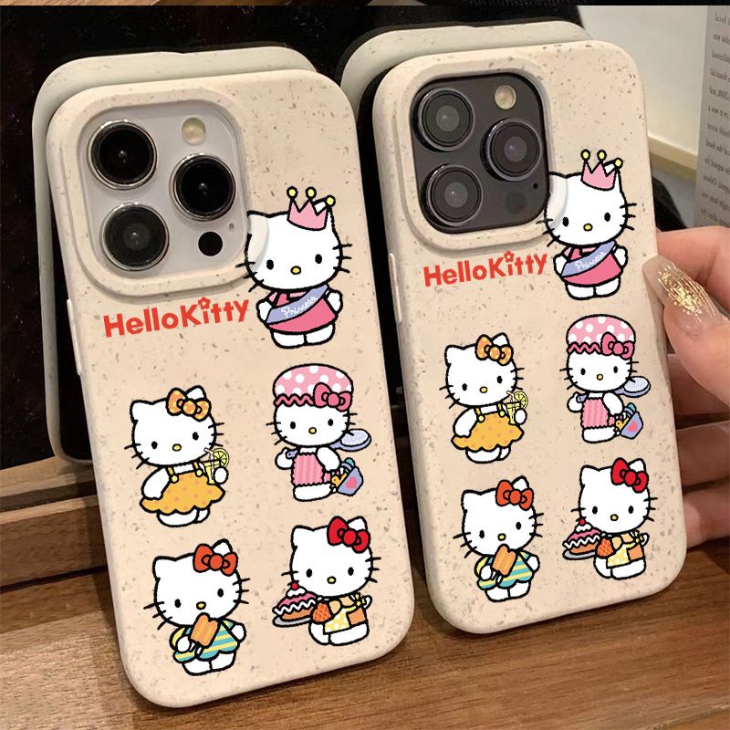 Ốp Điện Thoại Dẻo Họa Tiết Hoạt Hình Mèo Kitty Dễ Thương Chống Sốc Cho Apple Iphone11 Plus1287 14Promax 13 OZFB