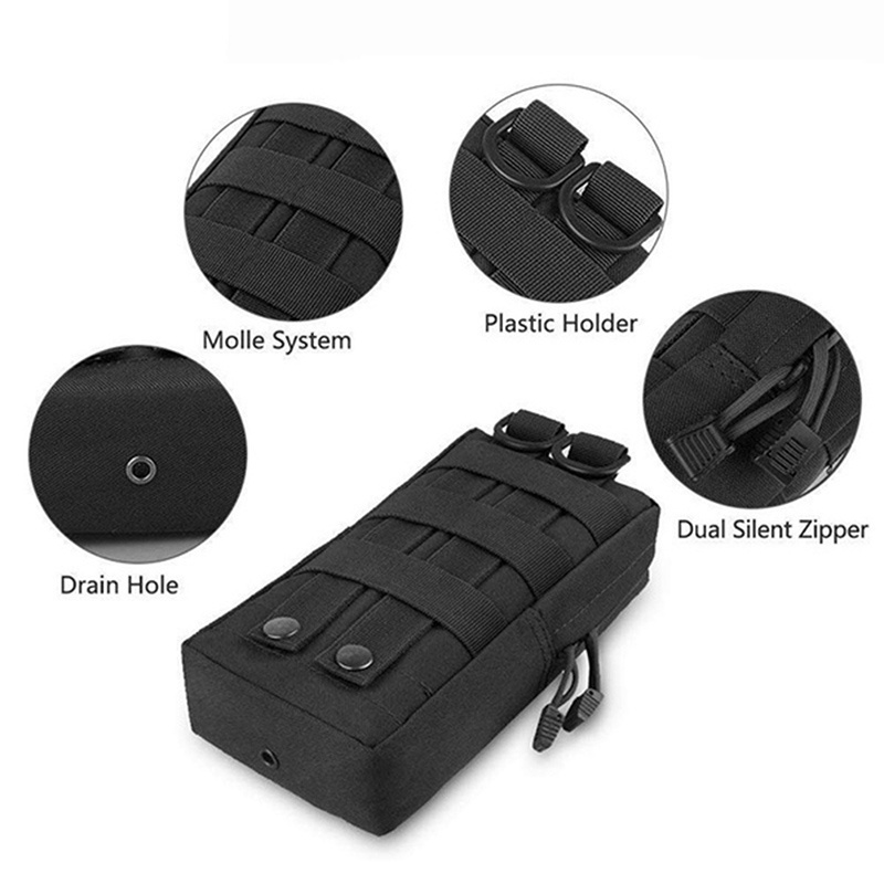 Túi Đeo Hông EDC Molle 1000D Khóa Kéo Thông Dụng Bền Bỉ Thích Hợp Chạy Bộ Ngoài Trời