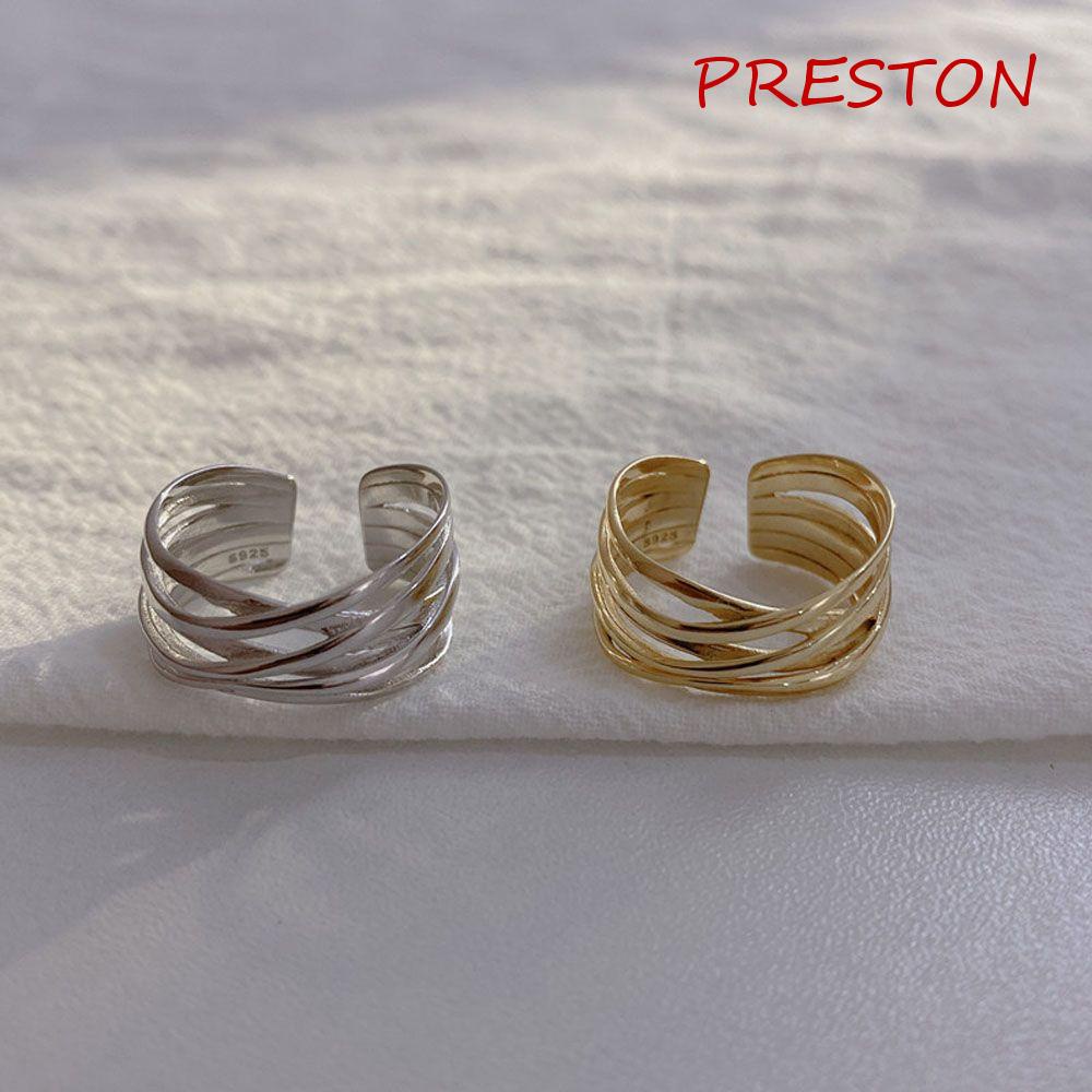 Nhẫn Đeo Tay Nhiều Lớp Hình Học Thời Trang Có Thể Điều Chỉnh