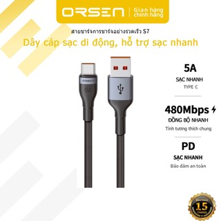 Dây Cáp Sạc Orsen S7 C-type 5A Dài 1M Hỗ Trợ Truyền Dữ Liệu Cuộn Dây Nylon Dệt Bền Chắc Chất Lượng Cao | Dây Cáp Chính Hãng 100% 100% Chính Hãng