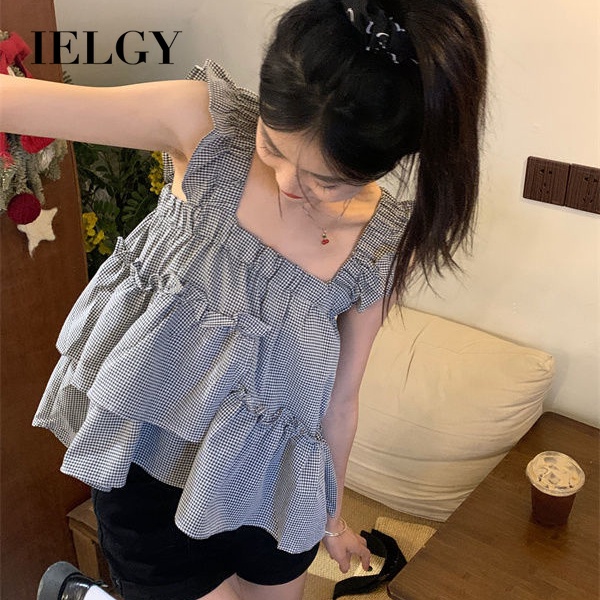 Áo hai dây IELGY dáng rộng màu hồng phong cách Hàn Quốc dễ thương cho nữ