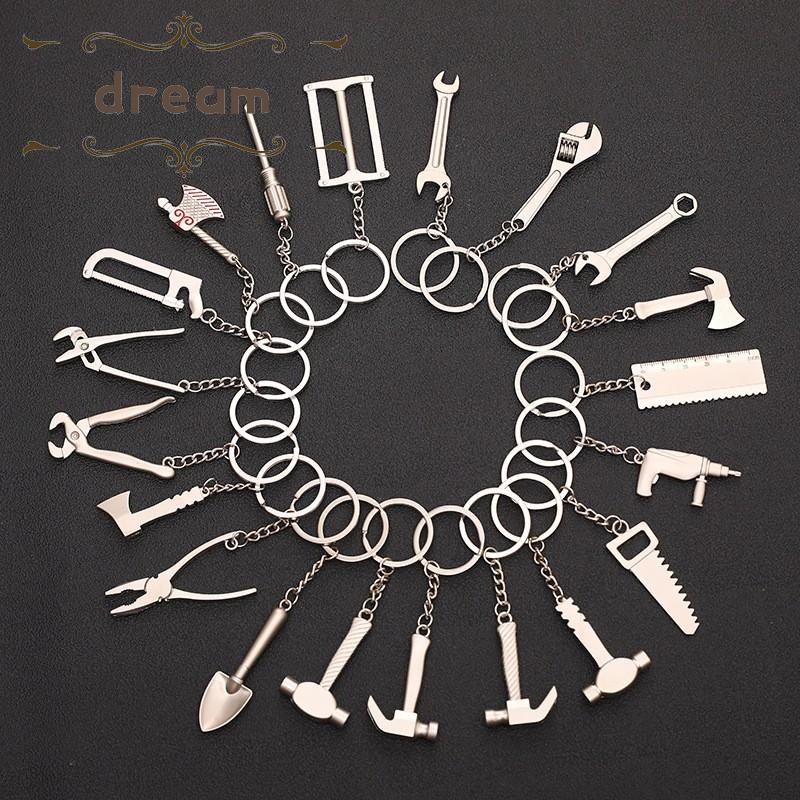 【DREAMLIFE】Unique Metal Wrench Keychain Compact 3D Keyring Cute Car Key Ring Chain
