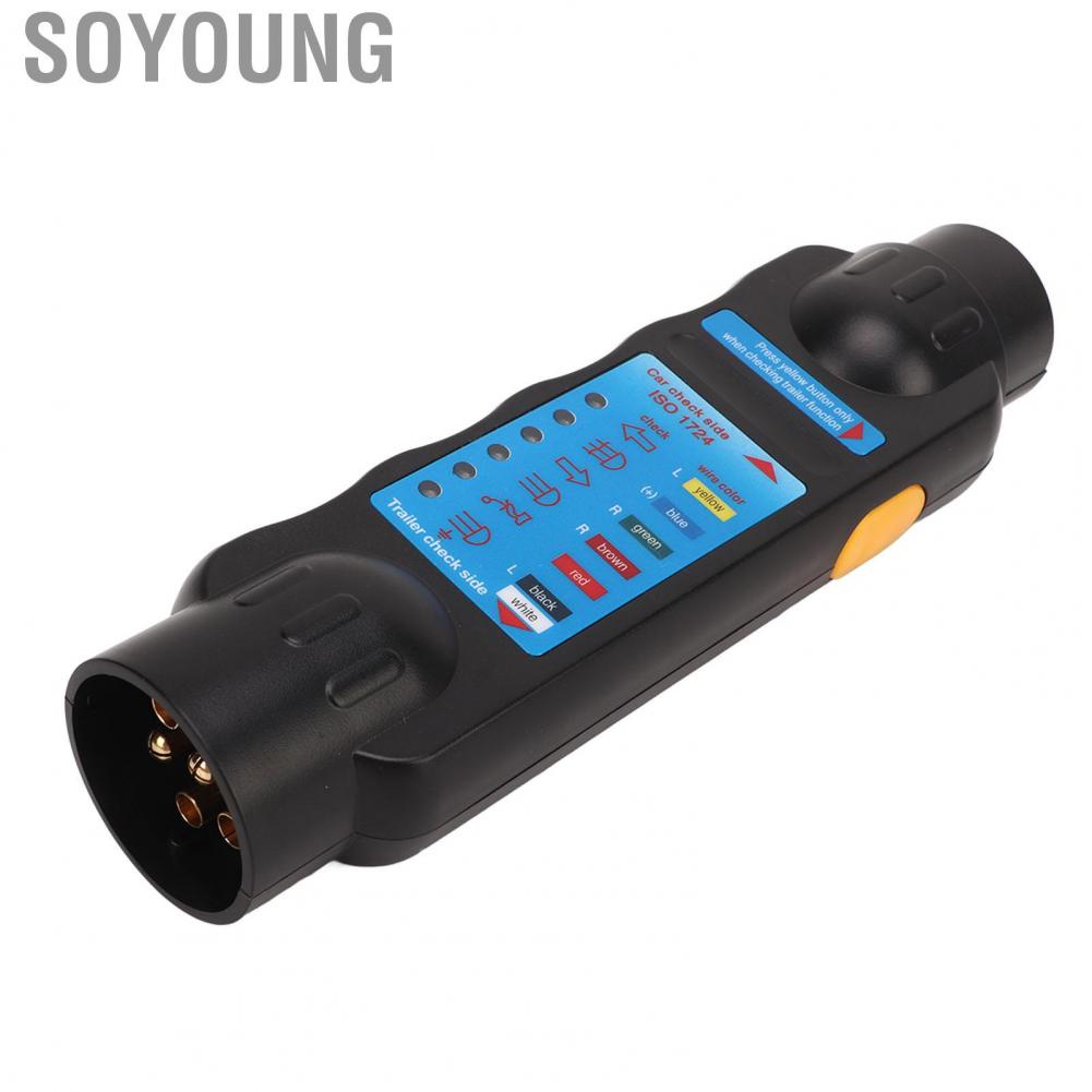Soyoung Towing Light Diagnostic Tool 7pin Easy Operation 12V Plug and Play Trailer Wiring Circuit Tester  Powered for