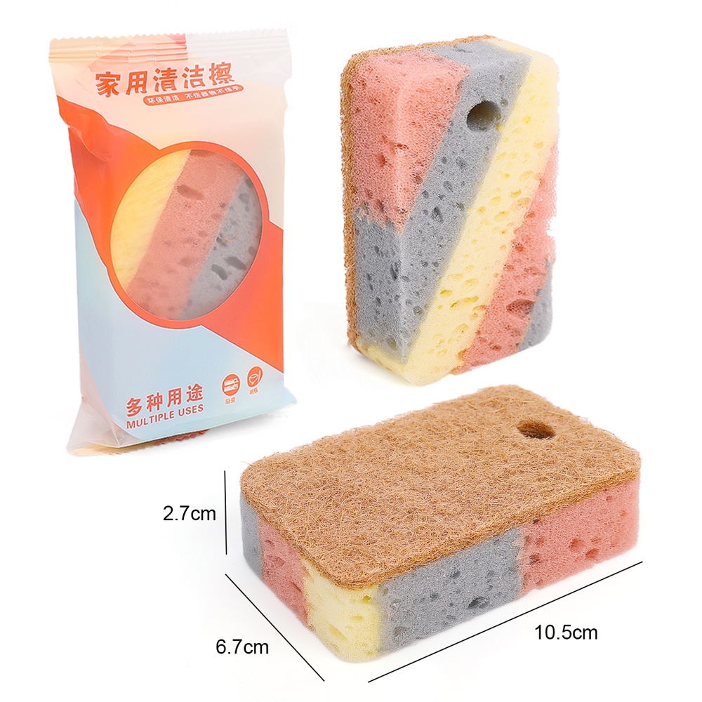 Miếng Bọt Biển Hai Mặt Dày Dặn Chống Trầy Xước Dùng Để Lau Chùi Nhà Bếp
