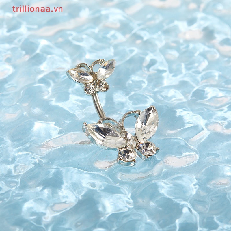 Khuyên Rốn Hình Bướm Đính Đá Pha Lê Gợi Cảm Thời Trang Cho Nữ