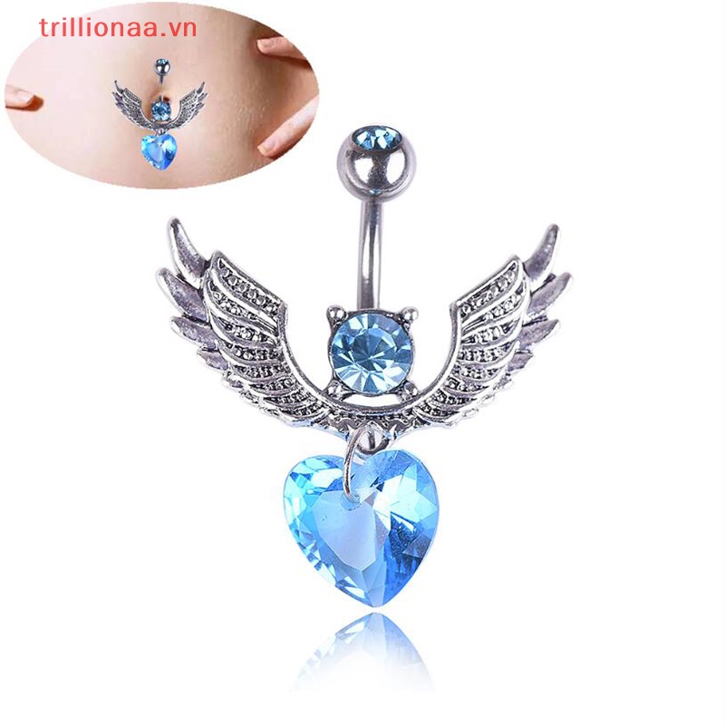 Khuyên RốN HìNh Tim ĐíNh Đá Xinh XắN 16G