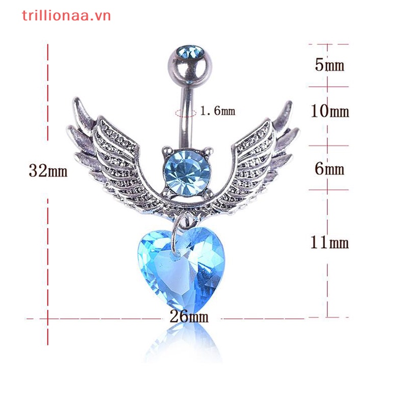 Khuyên RốN HìNh Tim ĐíNh Đá Xinh XắN 16G