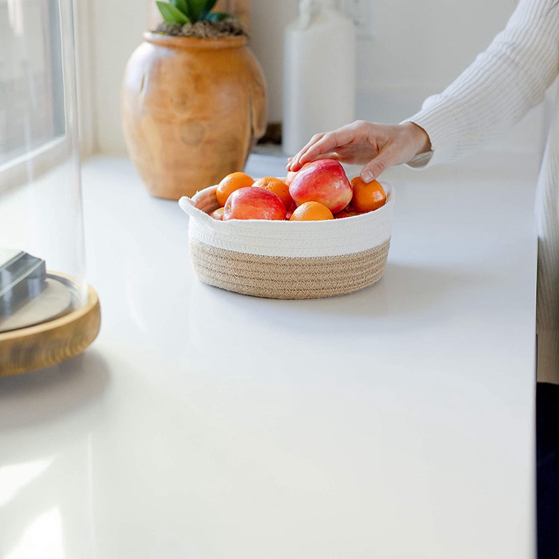 Set 5 Giỏ Tròn 100% Cotton Tự Nhiên Đựng Đồ Chơi Cho Bé