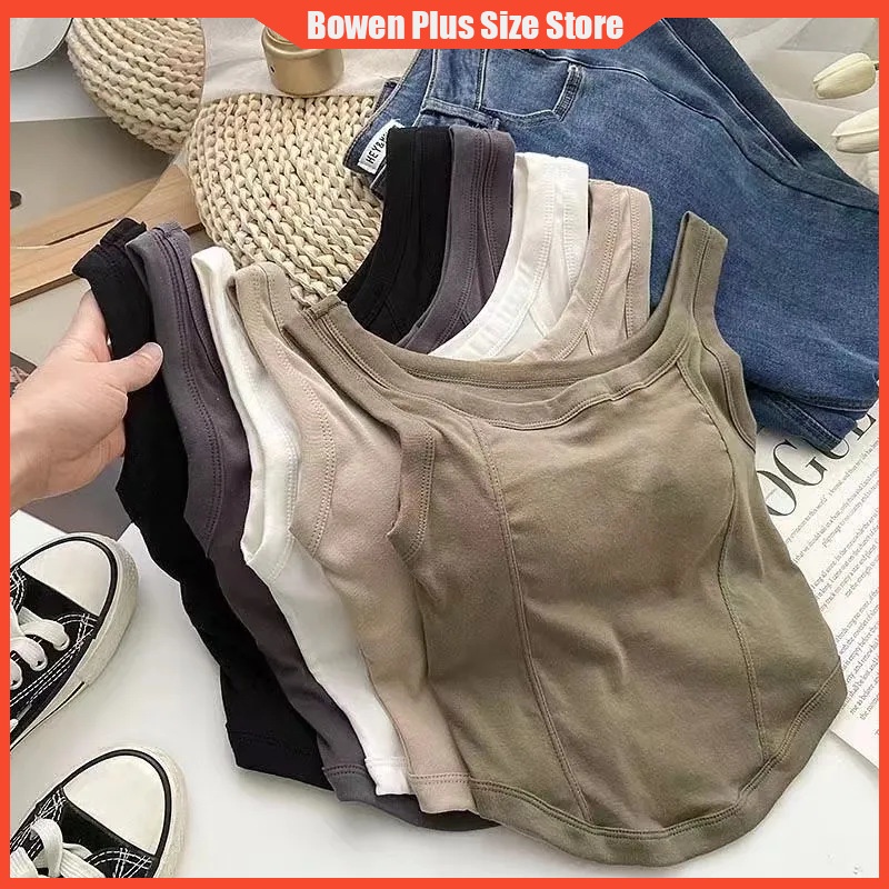 Áo Hai Dây Bằng Cotton Nguyên Chất Có Đệm Ngực Ôm Dáng Hàng Mới Dành Cho Bạn Nữ 40-60kg